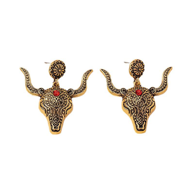 Retro Mode Stierkopf Diamant Ohrringe - Trendiger europäischer und amerikanischer Stil für Frauen