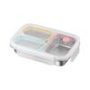 Clear Lid Lunch Box with 316L Steel Tray, 3 Section Food Container, 0.8 Liter Capacity for Daily Lunch Use by Adults