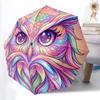 1pc Colorful Owl Automatic Opening/Closing Folding Umbrella with 8 Ribs,Windproof Portable Sunshade Umbrella Holiday Gift Yy260401031
