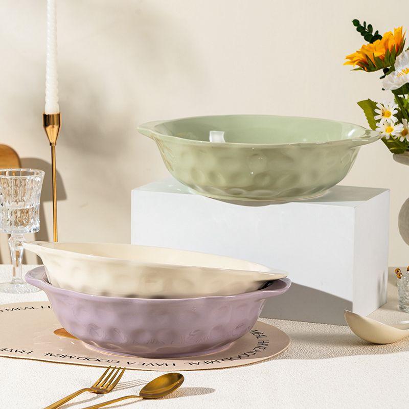 Creamy Aesthetic 10-inch Ceramic Serving Bowl