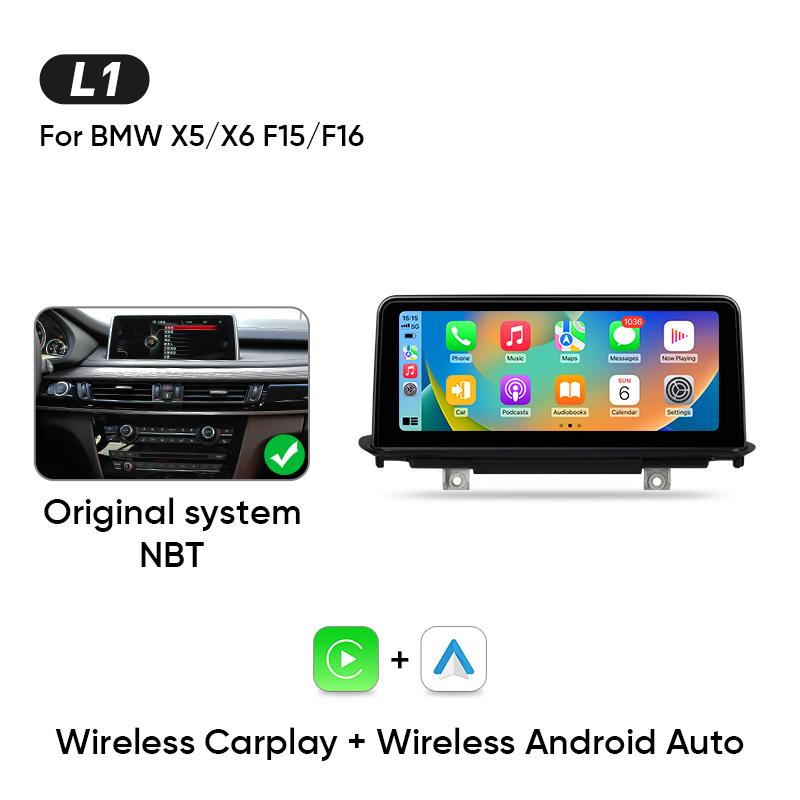

Ainavi автомобильное радио беспроводной CarPlay Android Auto для BMW X5 X6 F15 F16 NBT ID6 2014 2015 2016 2017 2018 система мультимедийный проигрыватель