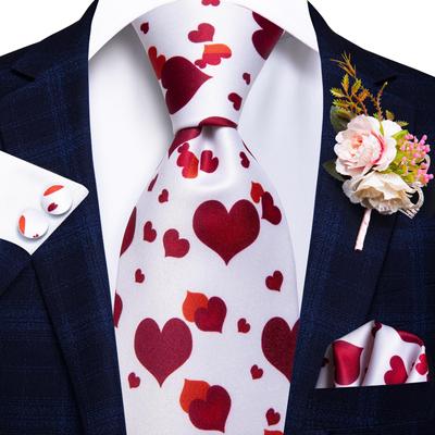 Mens Silk Tie Bridegroom Wedding Suit Corsage Necktie Hanky Cufflinks Set
