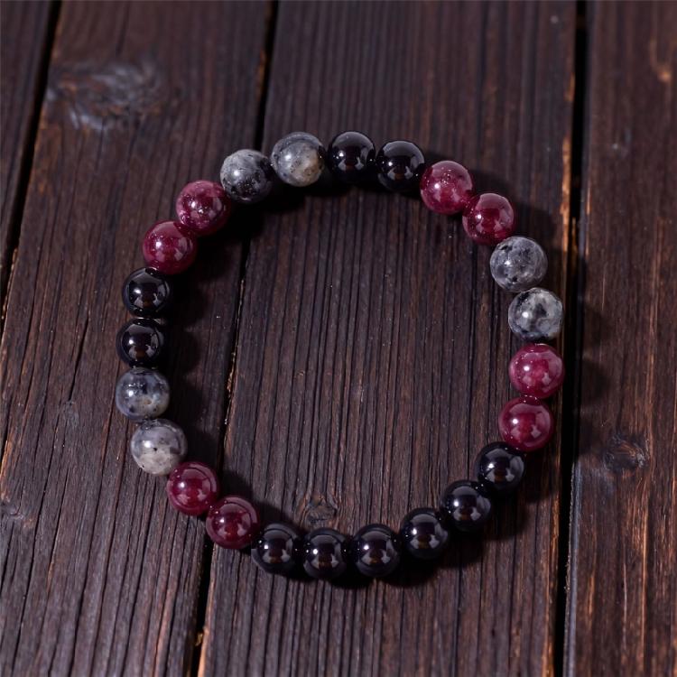 Elastic Beaded Hand Chain With Mixed Stone And Resin Suitable For Any Occasion
