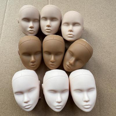 Poppy Blank Face Doll Heads DIY Practice Make-up Bald 1/6 Head Parts For Crafting And Doll Making Cream White Beige Skin Tone