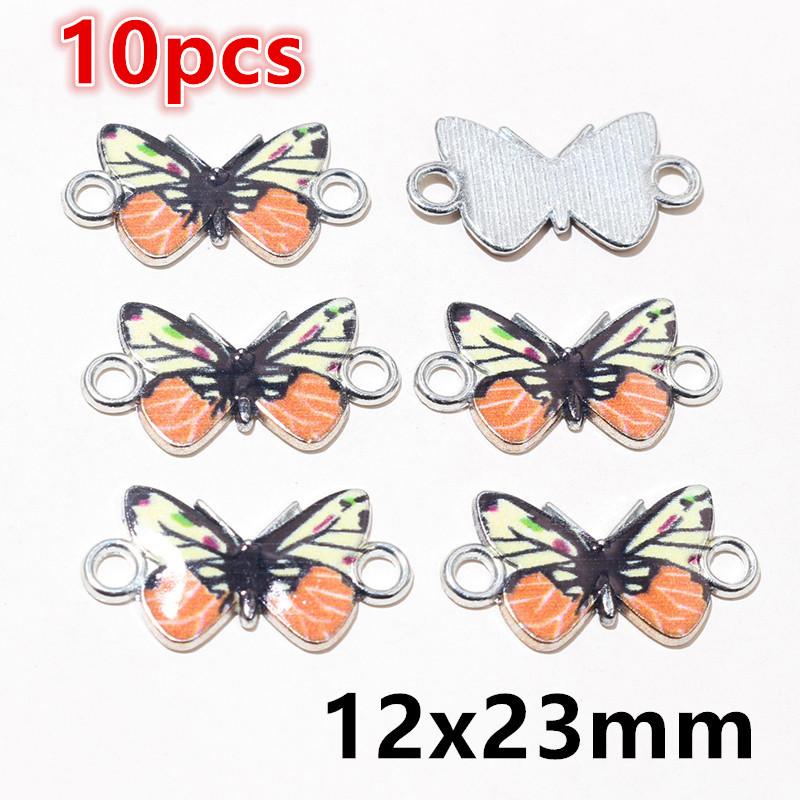 10-20pcs Enamel Butterfly Charms Pendants DIY Jewelry Making Connector Accessories for Earrings Necklace Bracelet Findings
