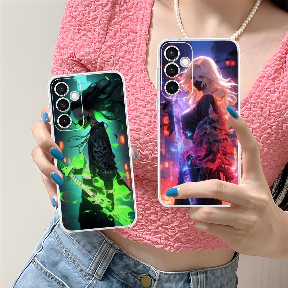 Anime Girl Mobile Phone Case for Samsung Galaxy S25 S24 S23 S22 S21Plus FE Ultra Clear Colorful Cover Smartphone Cover