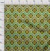 oneOone Cotton Flex Green Fabric African Sewing Material Print Fabric by The Yard 40 Inch