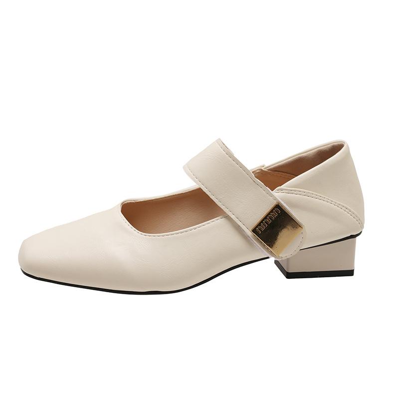Skirt Shallow Mouth New Small Fragrant Wind Mary Jane Shoes Women's 2025 Square Head French with Gentle Single Shoes Small Leather Shoes Spring and