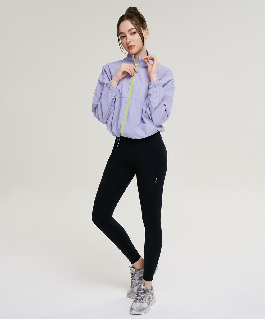 Leijibi [Set] Cool Touch Crop Loose Fit Women'S Zip-Up Rash Guard + Swim Pants Set (4 Colors)