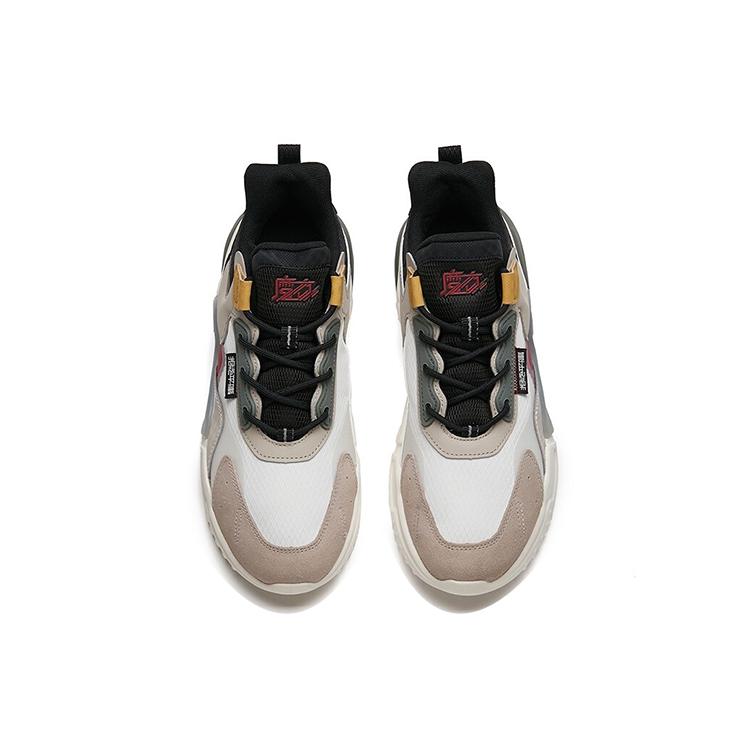 New Anta Rubik's Cube Cushioning Anti Slip And Wear Resistant Low Top Chunky Sneakers White Gray Black 112148808-4