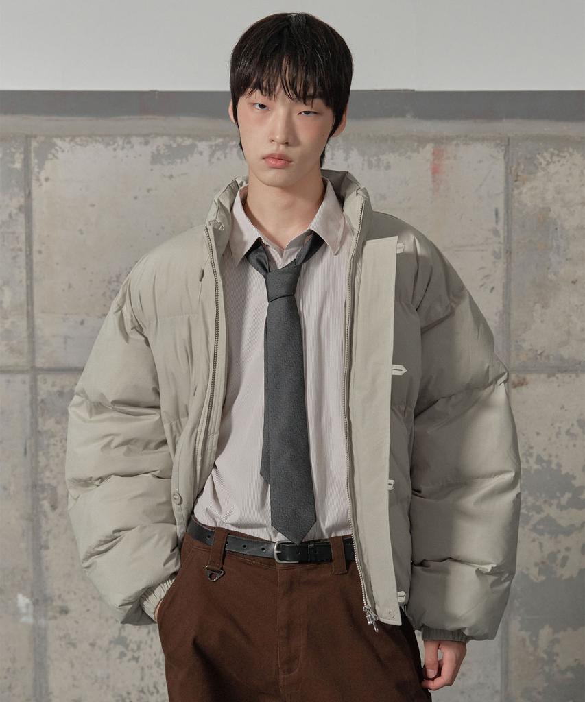 SECONDMONO Double Adjust Button Short Padded Jumper [Beige]_Sejp005Beige