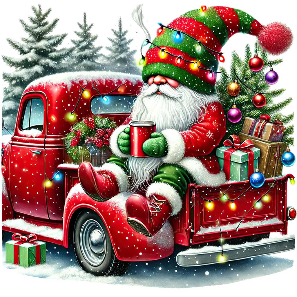 Christmas DIY 5D Round Drill Diamond Art Kits for Adults/Beginners Gift Idea Home Wall Decor Diamond Painting Gem Art 40*40cm