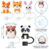 1Pcs 10mm Silicone Straw Covers Cap Compatible With 30&40 Oz Tumbler,Cute Animal Straw Toppers,Reusable Dust-Proof Straw