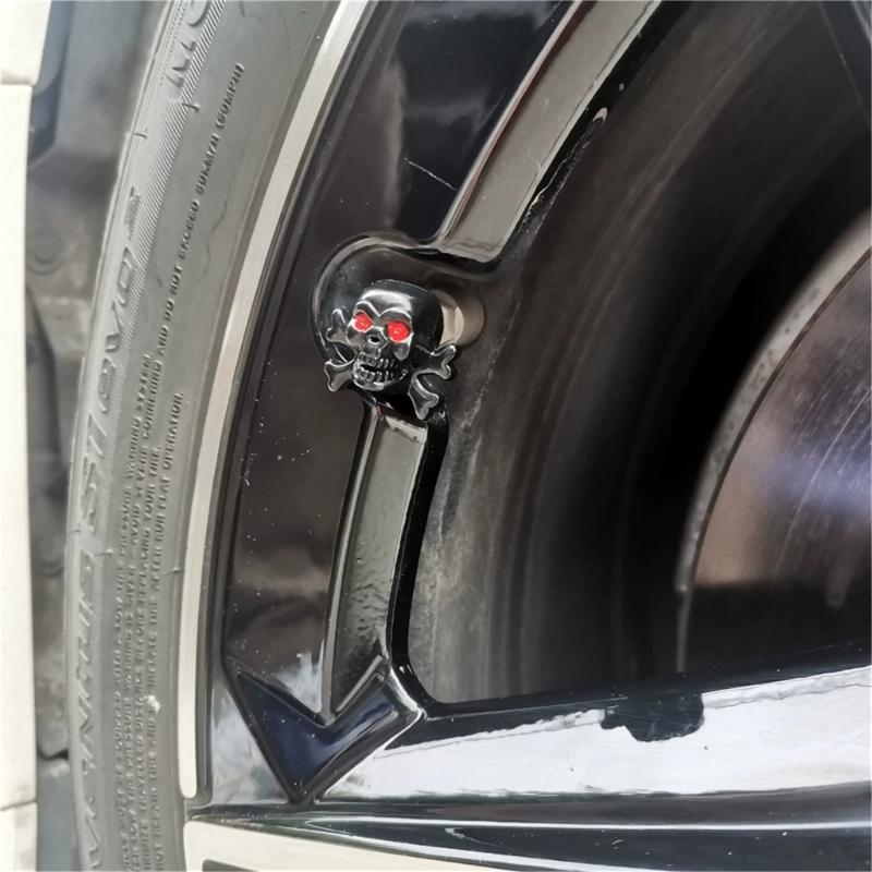 4Pcs Seal Stem Cover Skull Style Car Wheel Tire Valves Stem Caps Tire Accessory for SUV Truck Car Tyre Air Pressure Caps