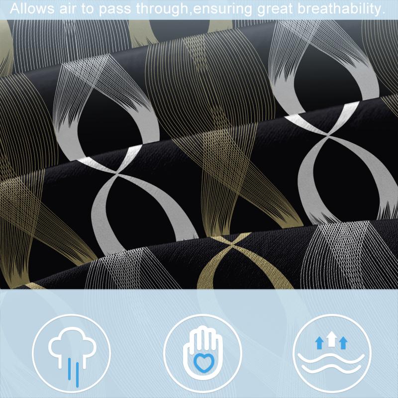1 Simple Modern Curve Geometry Printed Matte Fitted Sheet, Bedroom Printed Bed Cover, Bedding (Excluding Pillowcases)