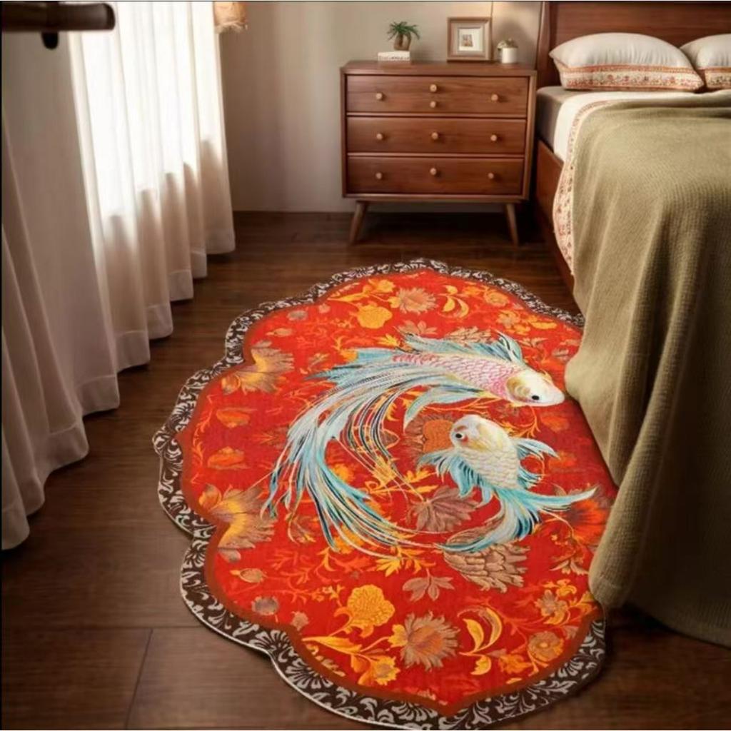 New Year Bathroom Mat New Chinese Test Toilet Door Absorbent Mat Festive Toilet Home Non Slip Mat