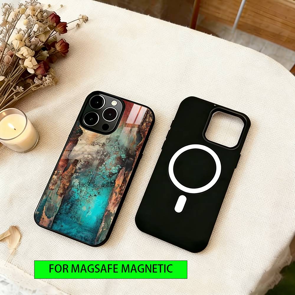 Vintage Rust Phone Case For iPhone17,16,15,14,13,12,11 Plus,Pro Magnetic with Magsafe Wireless Charging