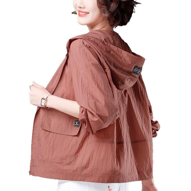 Plus Size Sunscreen Jacket Summer Short Thin Breathable Outdoor UV Protection Coat