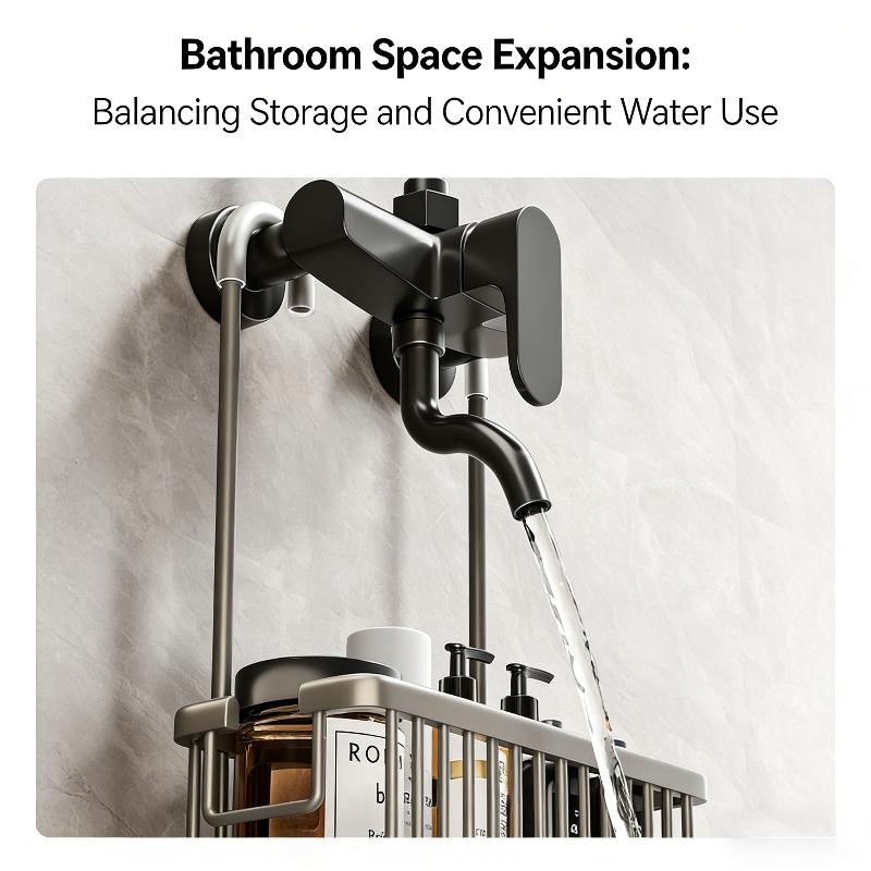 Convenient Toilet Shower Rack With No Drilling Installation Bathroom Storage Basket For Shower Room And Bath Products