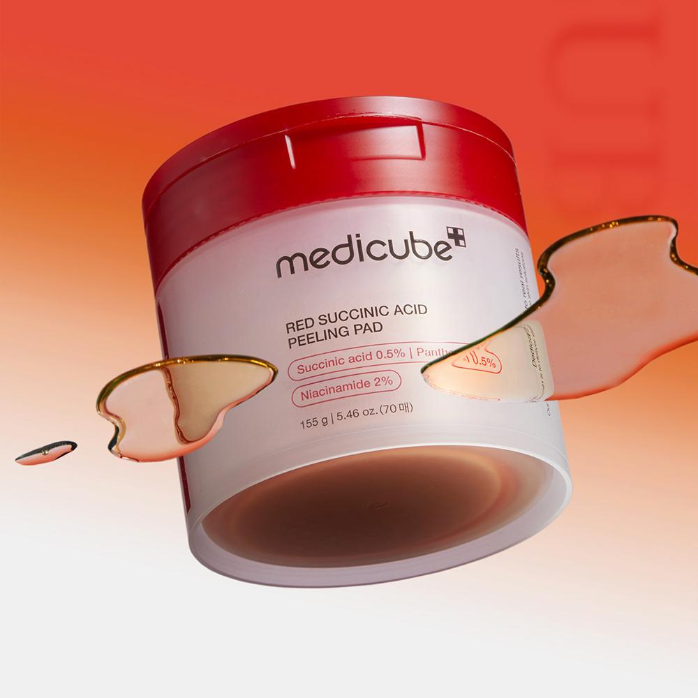 Medicube Red Succinic Acid Panthenol Peeling Pads for Sensitive Skin 70 Count