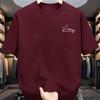 Mens Summer 100 Pure Cotton Fashionable Casual Sports Loose Victory Letters Printed Round Neck Short Sleeved Tshirt Top