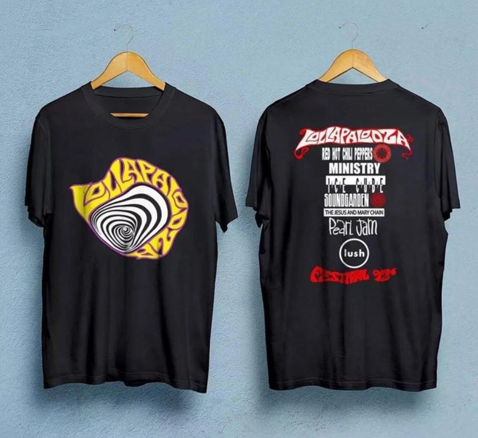 Vintage Lollapalooza 1992 Concert Tour TShirt New Gildan Double Sides S5XL Unisex T-Shirt XXL