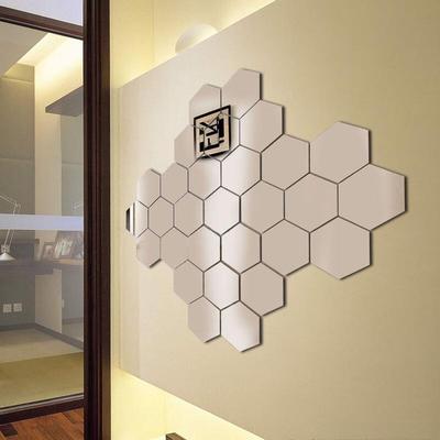 Self-Adhesive Hexagonal Acrylic Wall Mirror Tiles