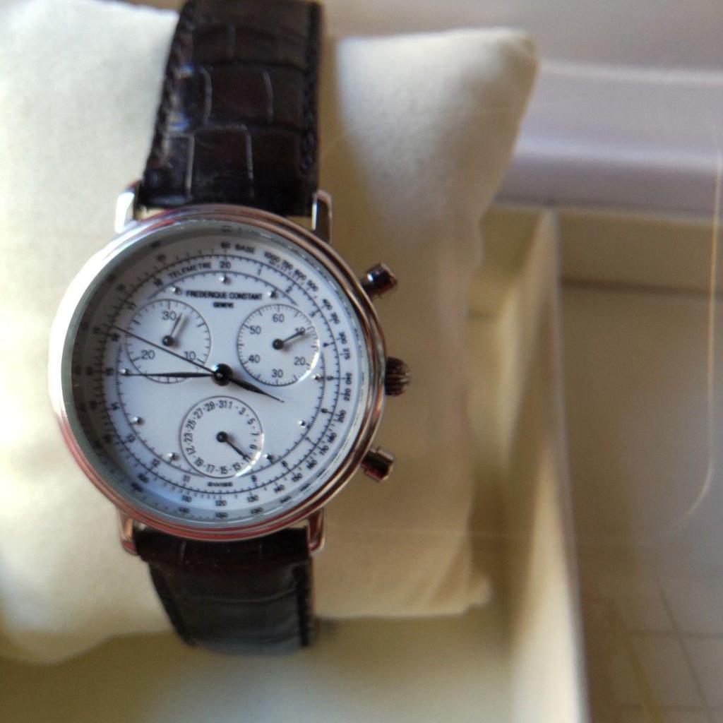 Used Frederique Constant Business Timer Moon Phase Watch Working