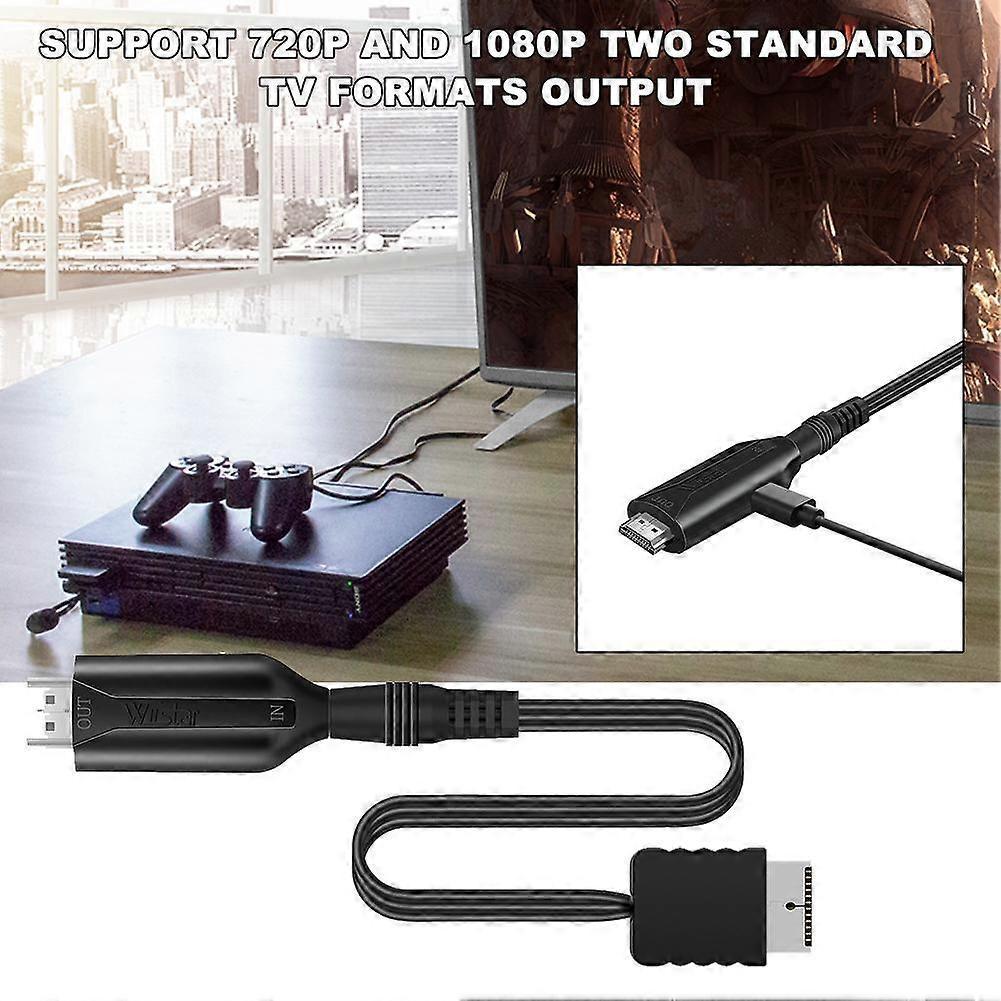 For Playstation 2 PS2 To HDMI-Compatible Adaptor Cable HD RCA AV Audio Video X1