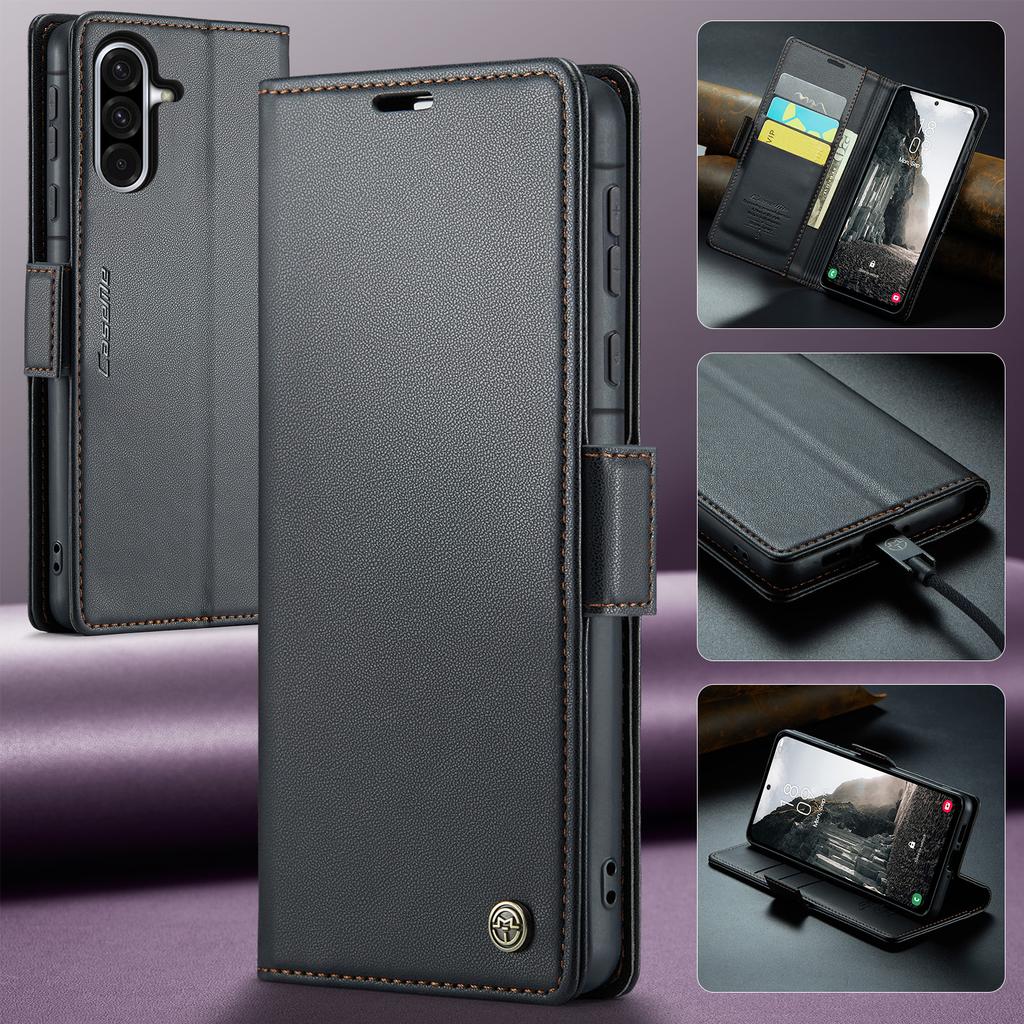 For Samsung Galaxy A36 5G Leather Case CASEME 023 RFID Blocking 3 Card Slot Mobile Cover