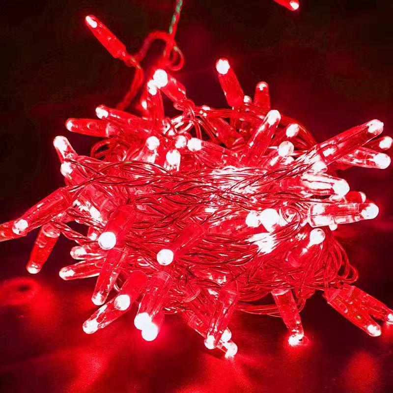 

10M 100 светодиодов высокой яркости заполнены клеем Рождественская гирлянда уличная подключаемая гирлянда для свадебной вечеринки 220V EU UK AU Plug красный
