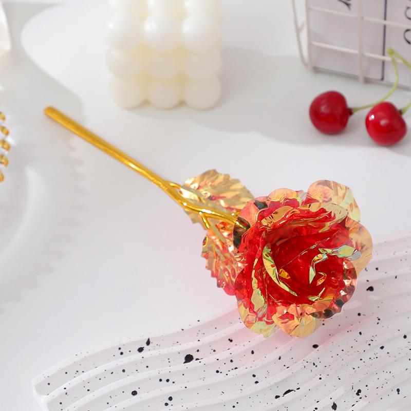 Φωτεινή Ανθοδέσμη με Τριαντάφυλλα από Φύλλο Χρυσού 24Κ: Διατηρημένα Τεχνητά Λουλούδια για την Ημέρα του Αγίου Βαλεντίνου, την Ημέρα της Μητέρας και τα Γενέθλια