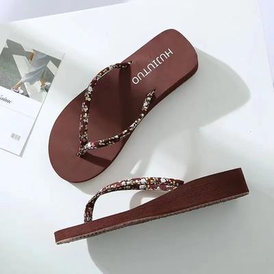 Flip Flops Women Summer Outside Flat Bottomed Beach Shoes Sandals Shoes for Women Slippers Slipper Sandal  Low (1cm-3cm)  EVA
