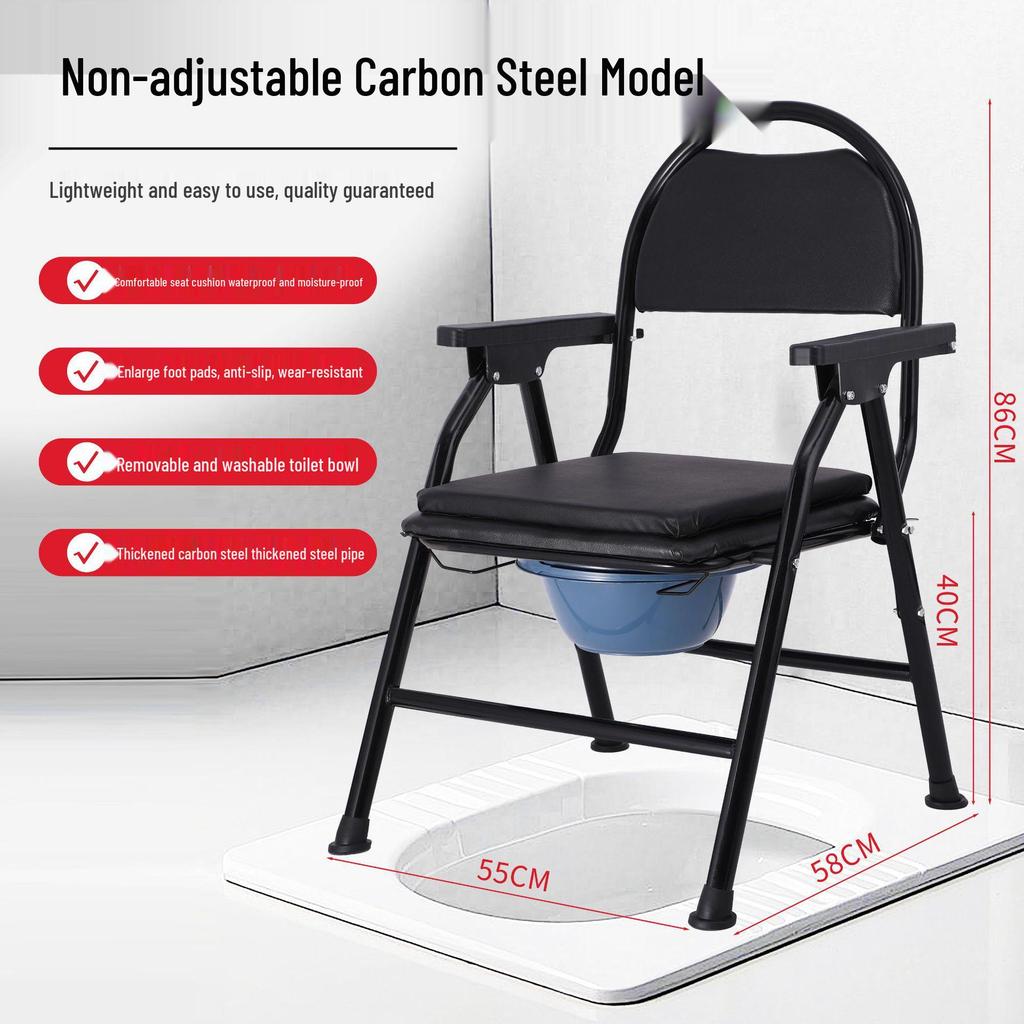 Multifunctional Foldable Toilet Chair for Elderly and Pregnant Women