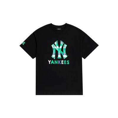 MLB New York Yankees American Vintage Klassische Farbe Aufgedrucktes Logo Rundhals Kurzarm T-Shirt Unisex T-Shirt Schwarz 3ATSM0933-50BKS