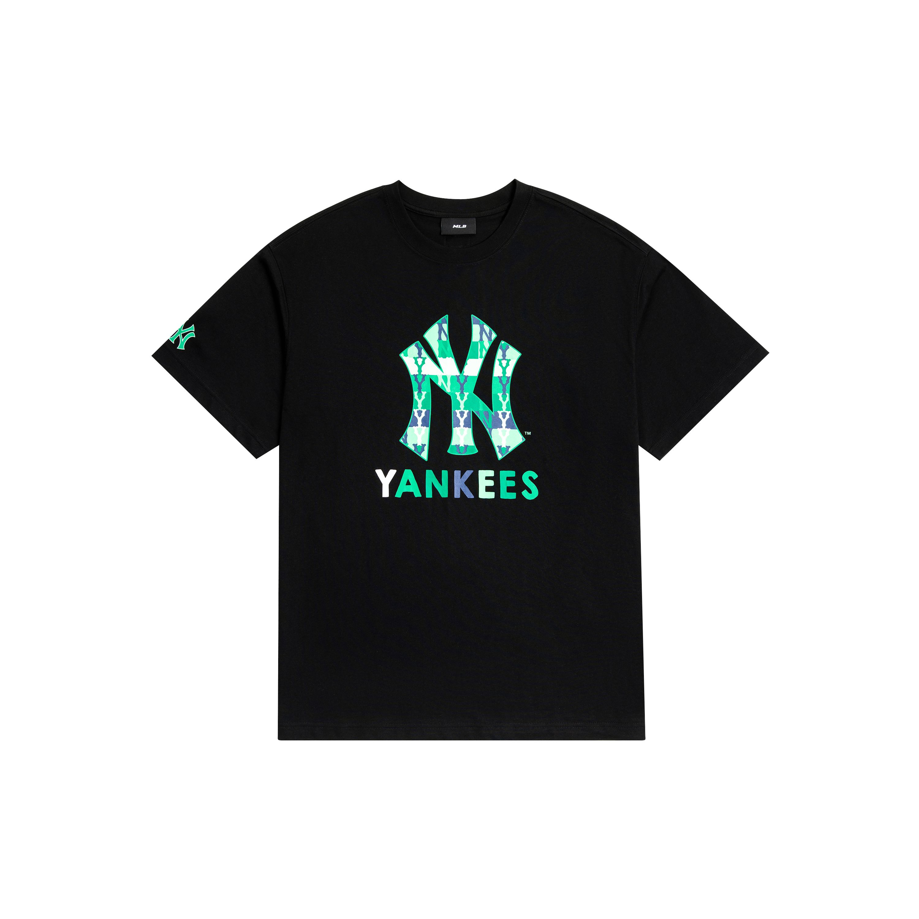 MLB New York Yankees American Vintage Klassische Farbe Aufgedrucktes Logo Rundhals Kurzarm T-Shirt Unisex T-Shirt Schwarz 3ATSM0933-50BKS S green