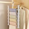 Foldable Pants Hanger Multi Layer Non Slip Clips Space Saving Closet Organizer for Trousers Storage Collapsible Hanging Rack