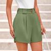 High-Waisted Fashion Casual Solid Color Shorts with Pockets for Women - Summer 2025 Collection