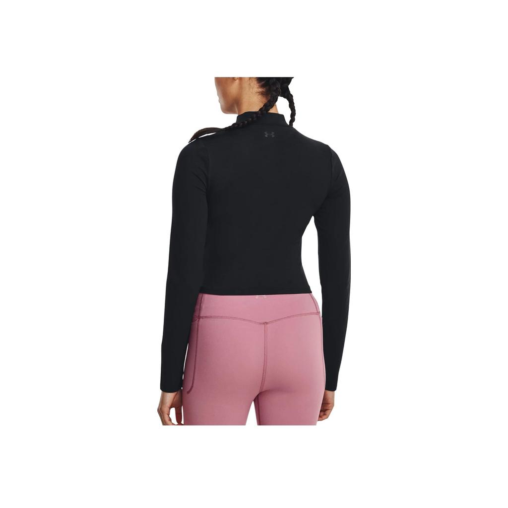 Under Armour Solid Slim Fit Stand Collar Long Sleeve Sweatshirt Women Sweatshirt Black 1380773-001