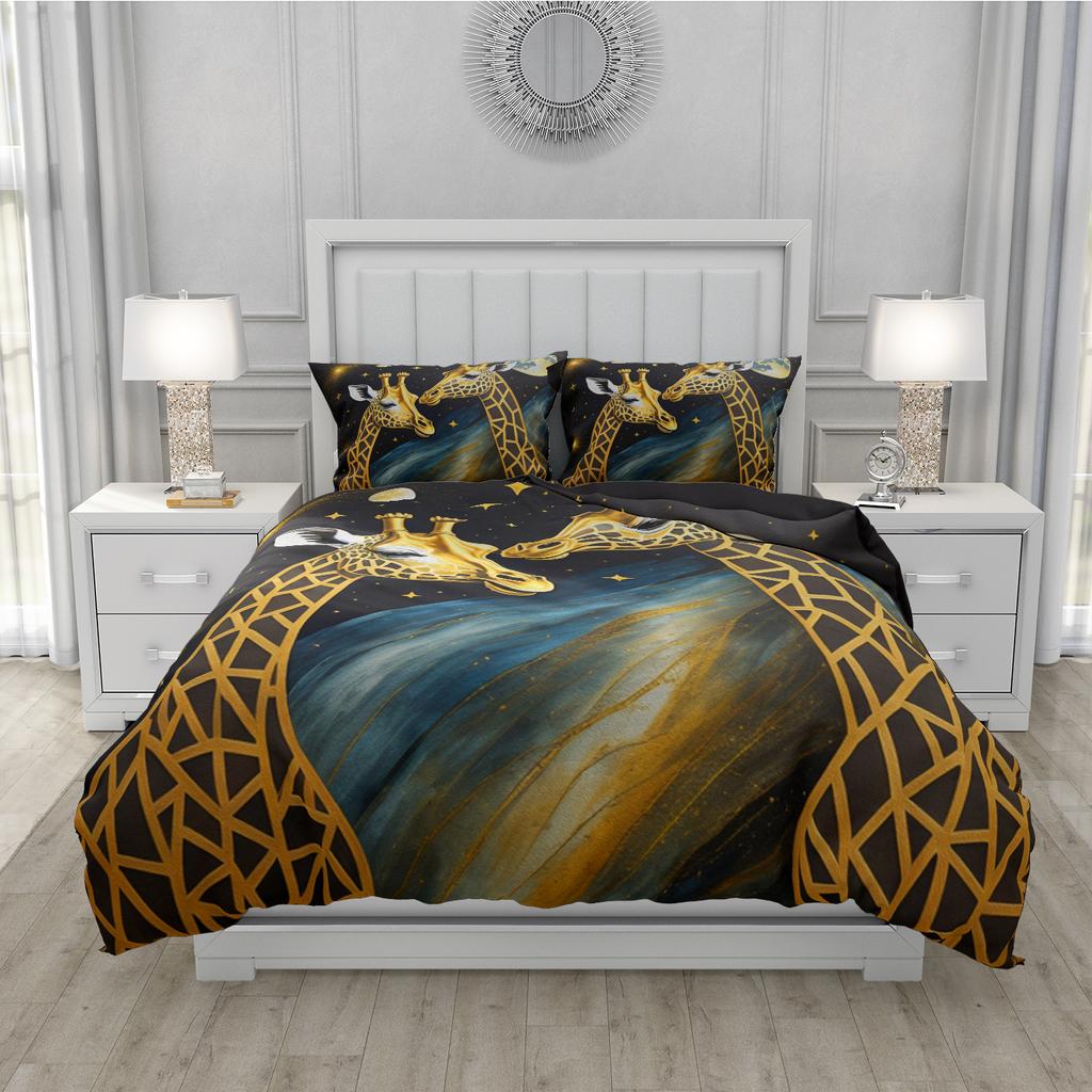 3D Printed Colorful Animals Duvet Cover Kit Polyster Pillowcase  New Wholesale Noble And Comfortable Animal Series Kit