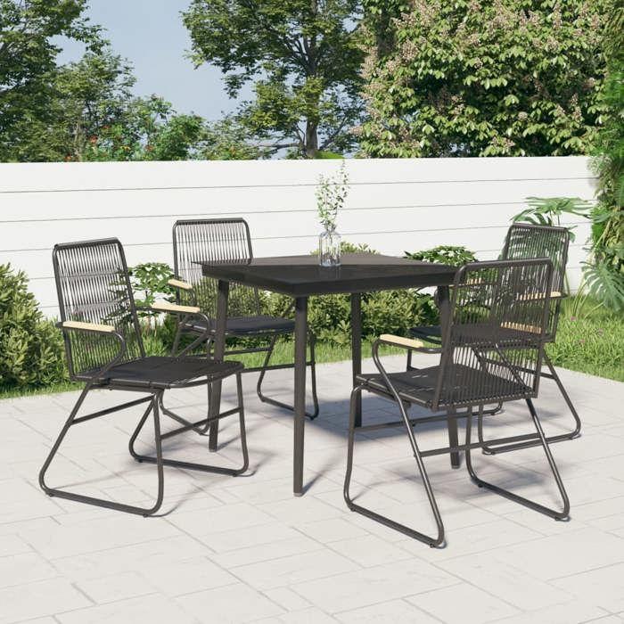 VidaXL Mobilier à Dîner de Jardin 5 pcs, Ensemble à Manger avec Table et Chaise, Ensemble de Salon, Meubles de Terrasse 3099216