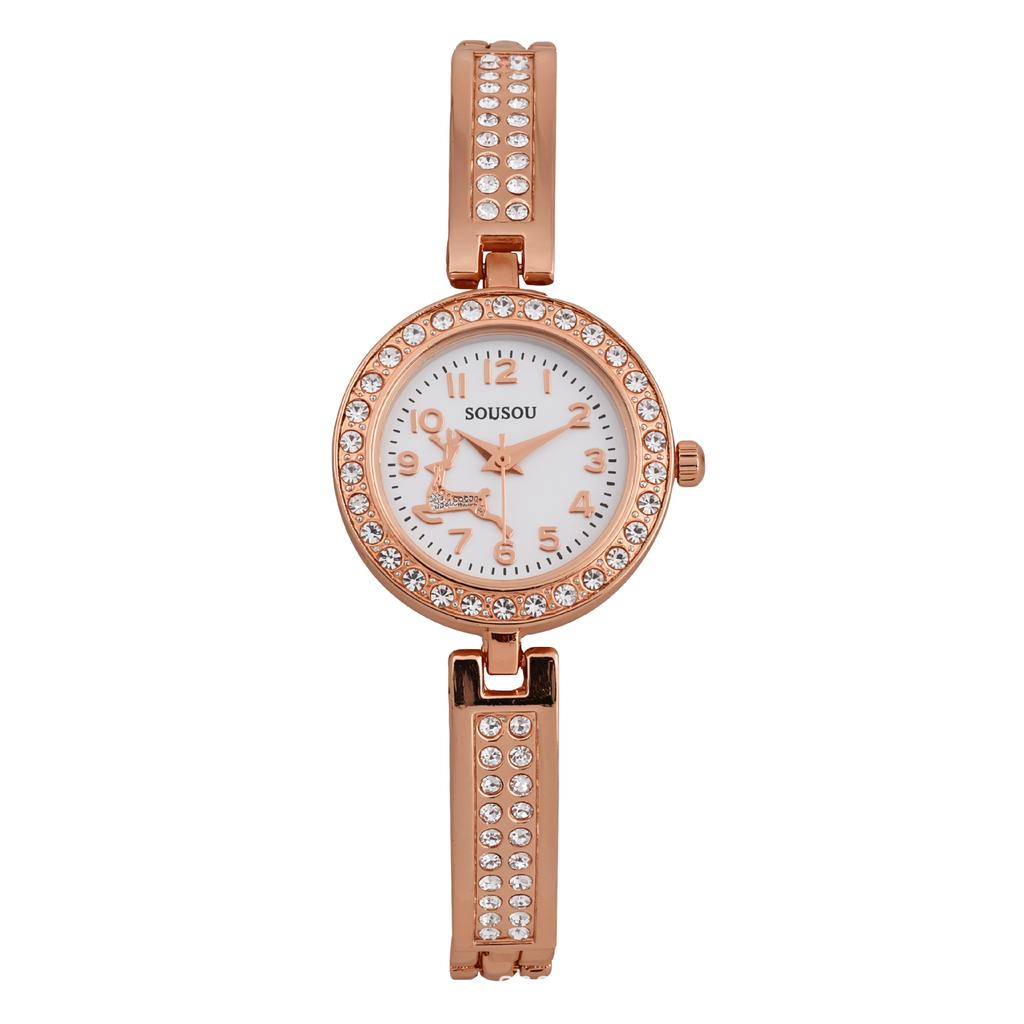 Women Crystal Rhinestone Ladies Dress Wristwatches Bracelet Quartz Watch Clock