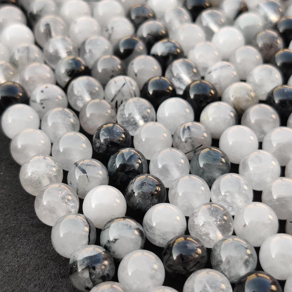 Black Rutile Plain Round Natural Beads, Black Rutile Plain Beads, Black Rutile Smooth Beads, 6mm 8mm 10mm Size, 14-15 Inch Strand Beads.
