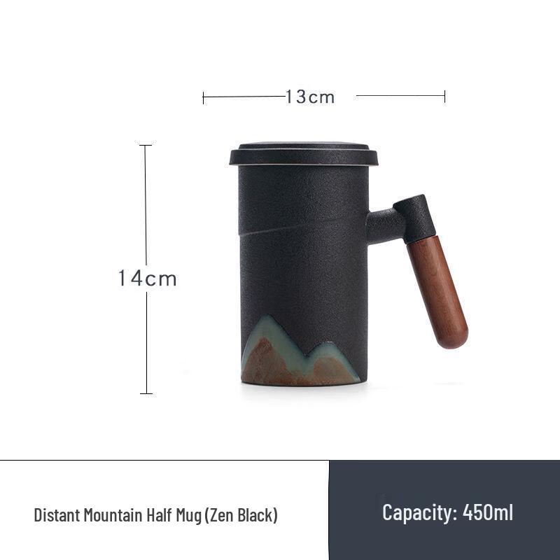Duo Li Hua Liang Ceramic Tea Mug with Lid and Filter