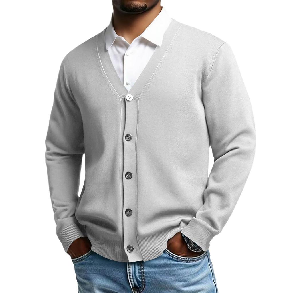 Men's Knit Sweater V Neck Long Sleeve Casual Comfort Color Long Sleeve Top