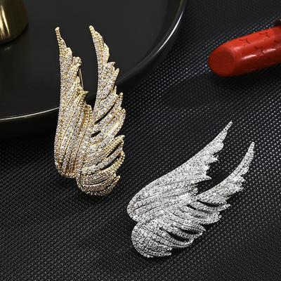 Flügel Fliegen Zusammen Elegante Luxus Brosche Intarsien Mit Zirkon Blazer Brosche Mode Trend