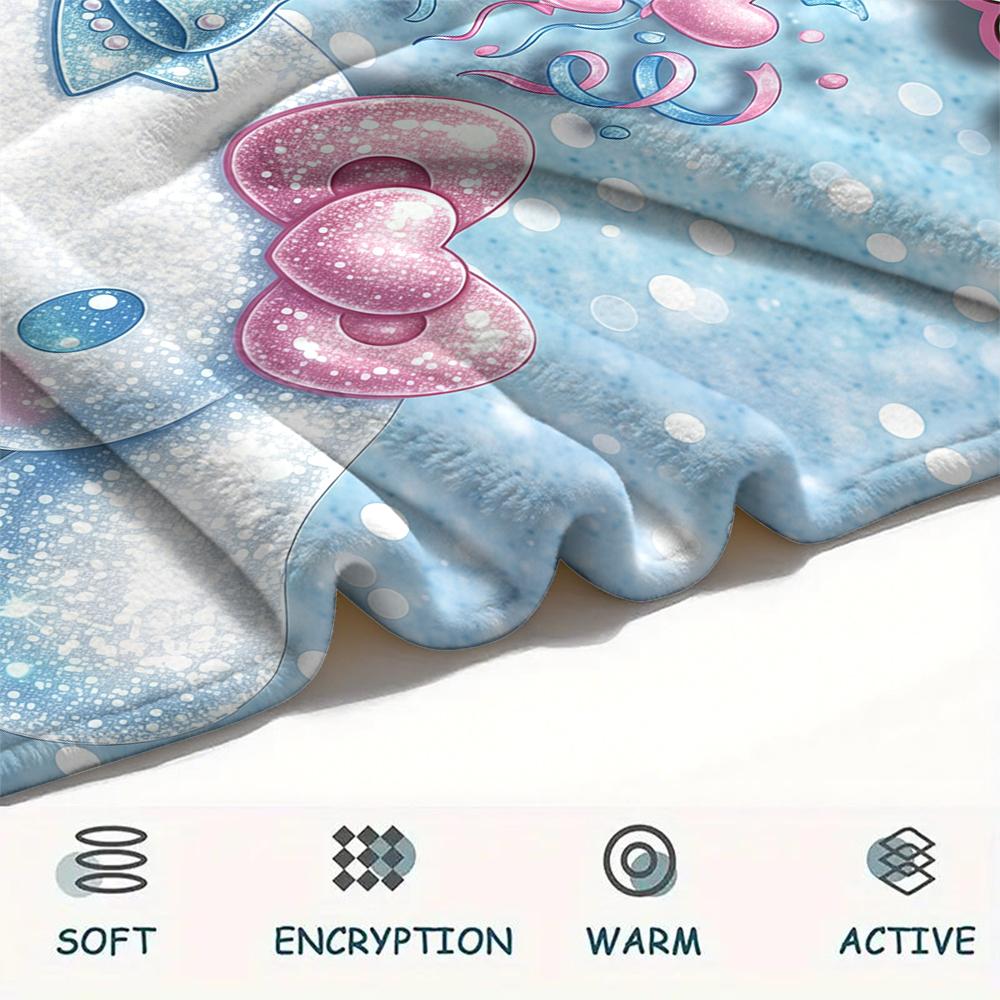 1PC Cinnamoroll Print Flannel Blanket, High Quality All Seasons, Home Decor, Warmth and Comfort, Perfect for Christmas Gifts