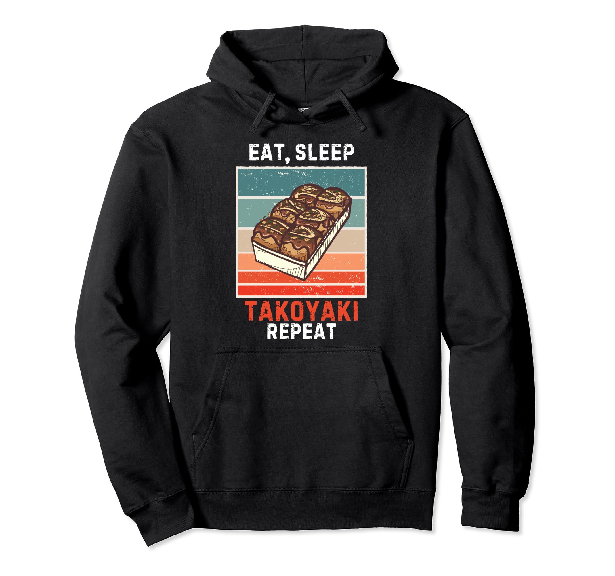 

retro eating sleeping takoyaki repeat vintage takoyaki food lover hoodie
