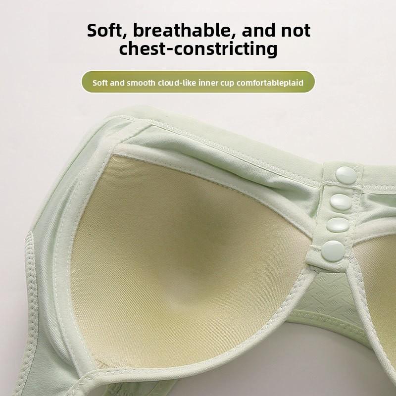 Women Front Closure Bra Lightweight Wireless Push Up Vest Style Skin Friendly Comfortable Side Smoothing Supportive Everyday Underwear