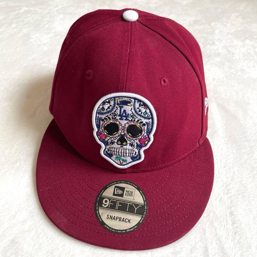 Used LA Dodgers Wool 9FIFTY Skull Cap Crimson Red